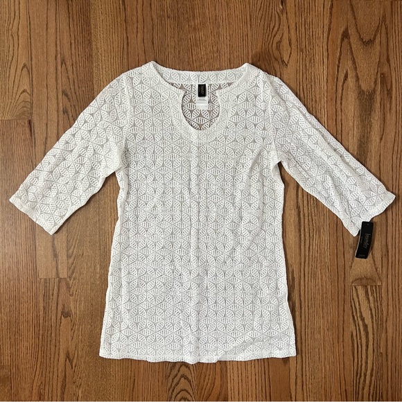 NWT Laundry by Shelli Segal Spellbound Cover-Up white tunic - Picture 2 of 14